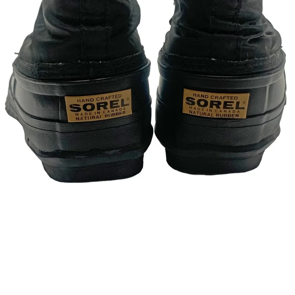 Vintage SOREL Snowlion‎ Black Insulated Waterproof Snow Boots